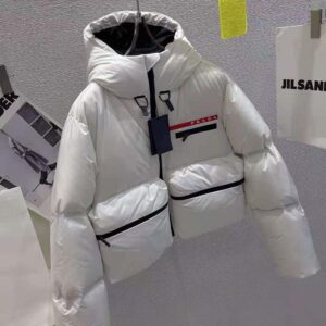 ÁO Prada Women Light Polyester Puffer Jacket-White