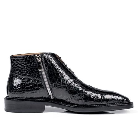 Giày Boots Chukka cho nam da cá sấu thủ công có 2 màu