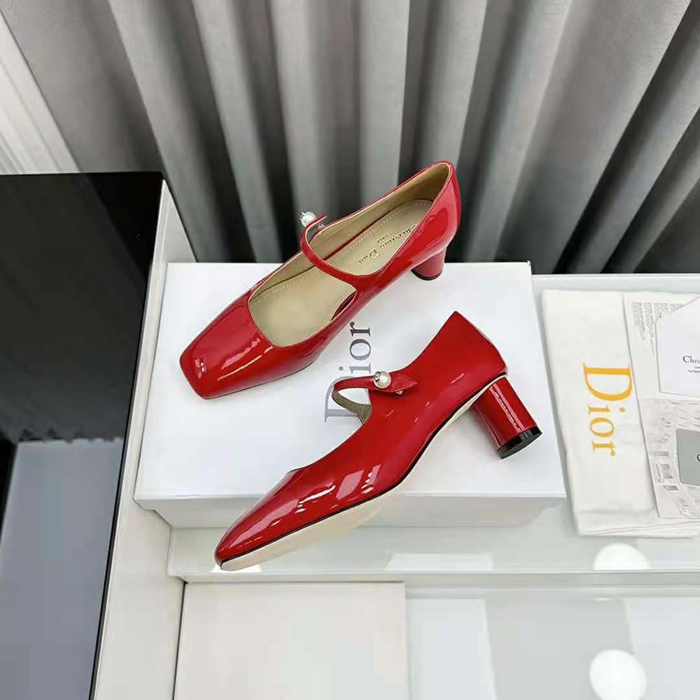 GIÀY Dior Women Jolie Dior Pump Amaryllis Red Patent Calfskin