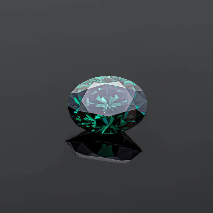 KIM CƯƠNG Oval Cut Green Loose Moissanite Stone