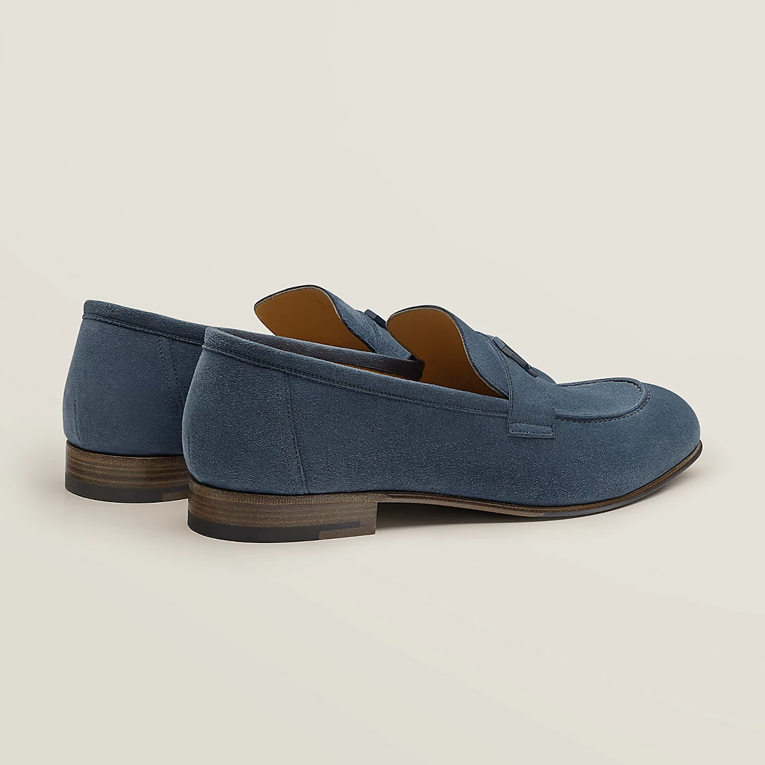 GIÀY HERMES PARIS LOAFER SUEDE LEATHER NAVY SS2022