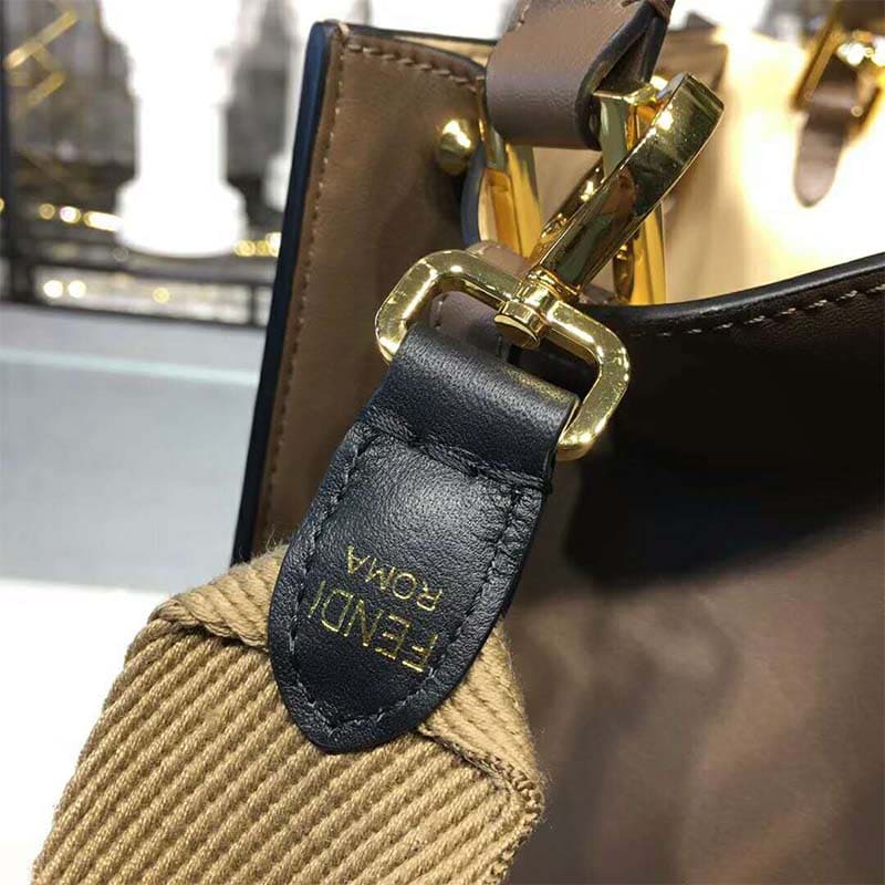 TÚI FENDI Women Peekaboo X-Lite Regular Leather Bag-Brown