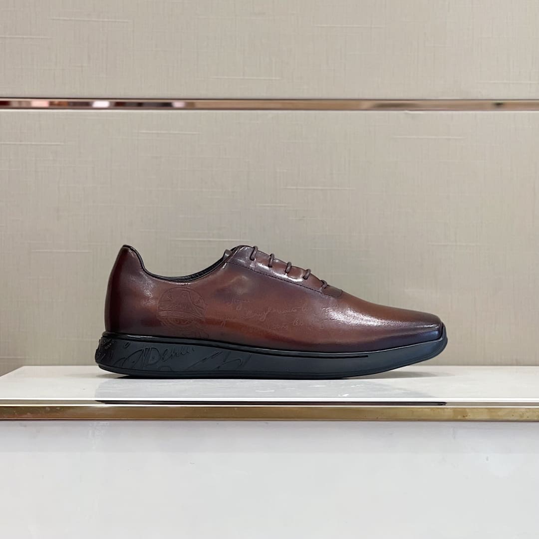 GIÀY BERLUTI METROPOLITAN SCRITTO BROWN HANDMADE TOP QUALITY SHOES AAA