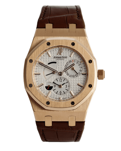Đồng hồ Audemars Piguet Royal Oak Dual Time Rose Gold mặt số màu trắng