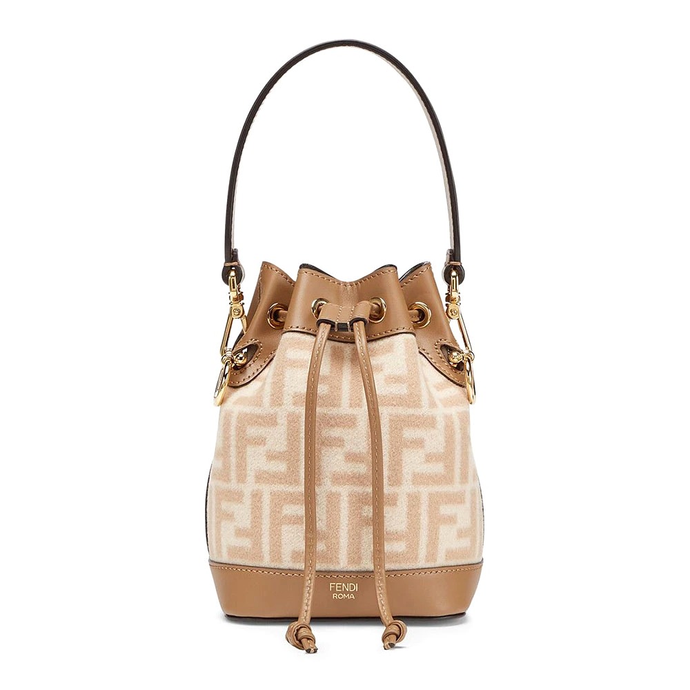 TÚI FENDI Mon Tresor FF Beige Wool Mini-Bag