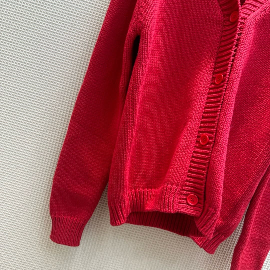 ÁO Miu Miu V-Neck Red Cardigan Sweater