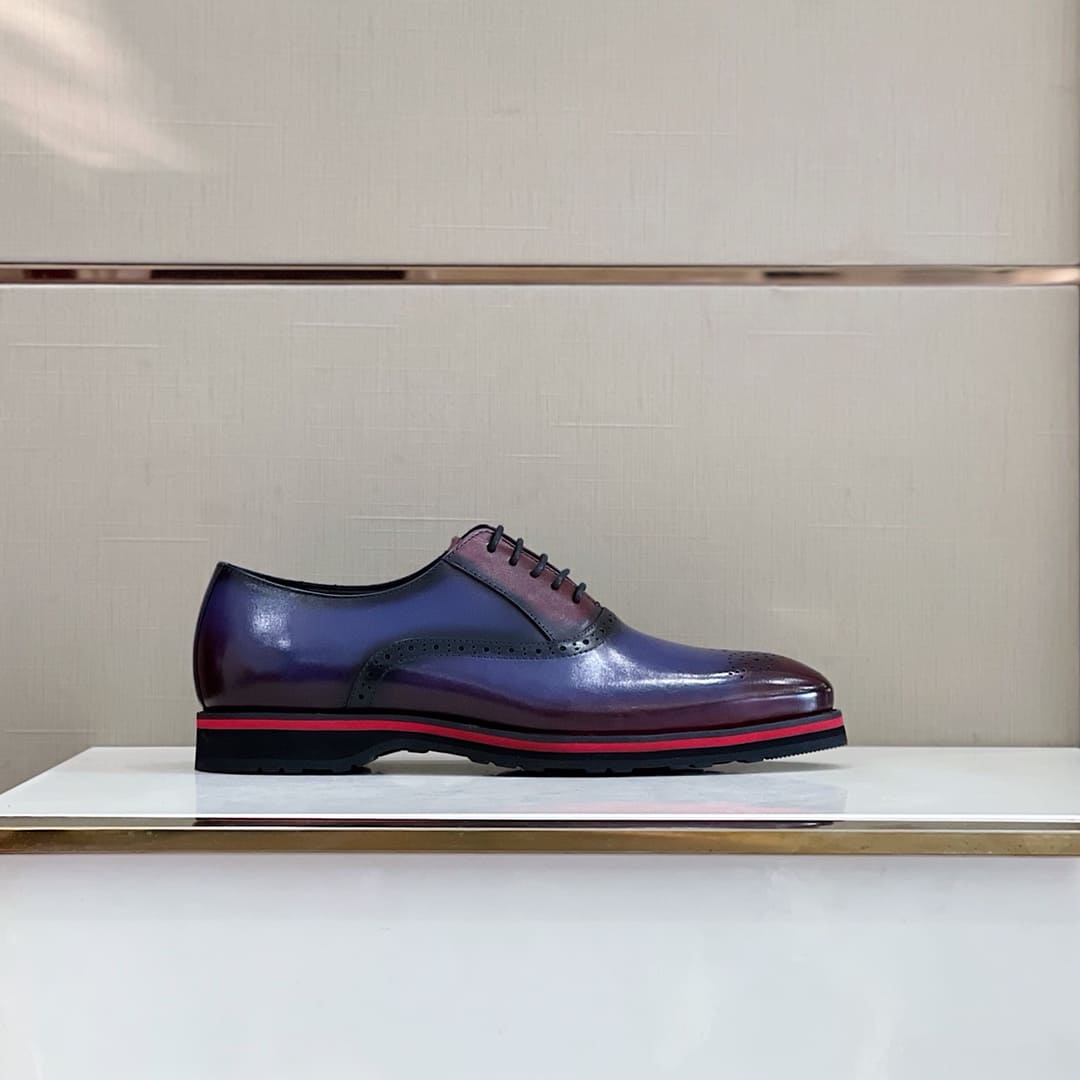 GIÀY BERLUTI OXFORD BLUE AND PURPLE HANDMADE TOP QUALITY SHOES AAA