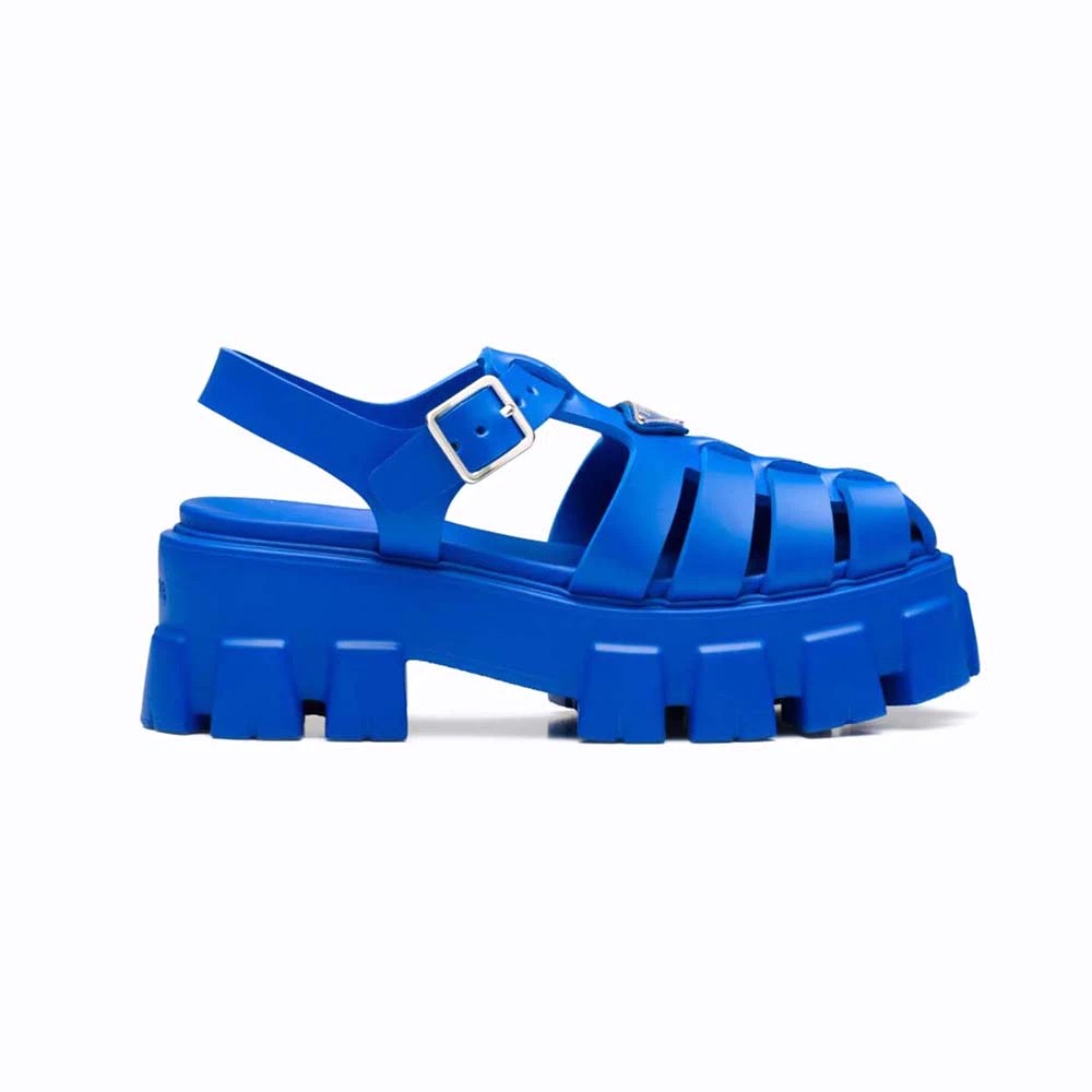 DÉP SANDAL PRADA Foam Rubber Sandals in 55 mm Heel Height-Blue