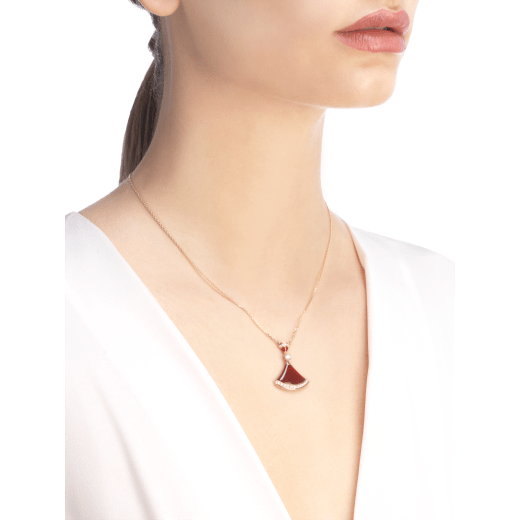 DÂY CHUYỀN BULGARI DIVAS’ DREAM DIAMOND CARNELIAN ELEMENT 18K ROSE GOLD