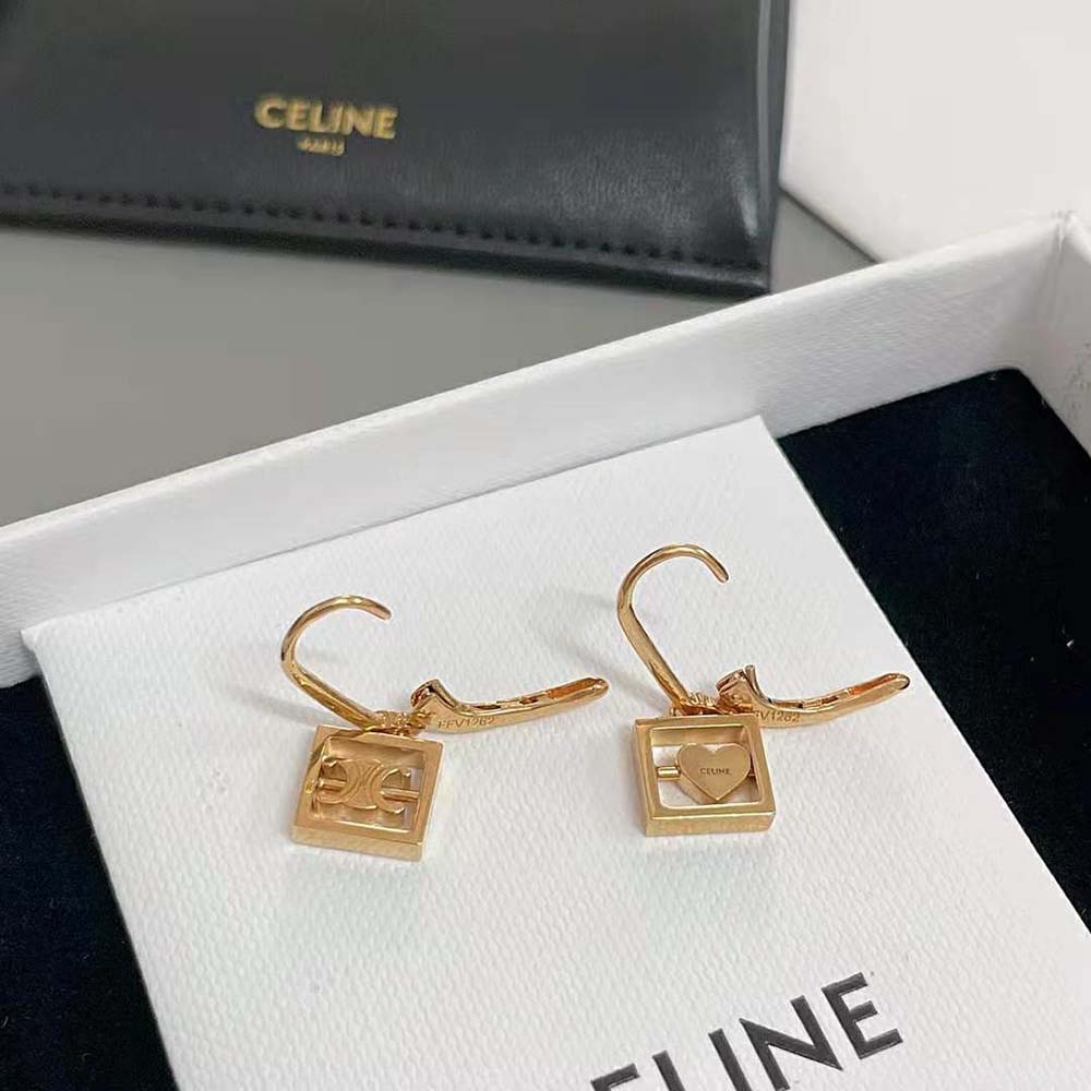 Bông tai Celine Women Separables Mini Signatures Earrings Set in Brass with Gold Finish