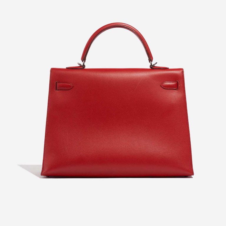 TÚI Hermès Kelly 35 Epsom Rouge Casaque Silver Buckle khóa trắng