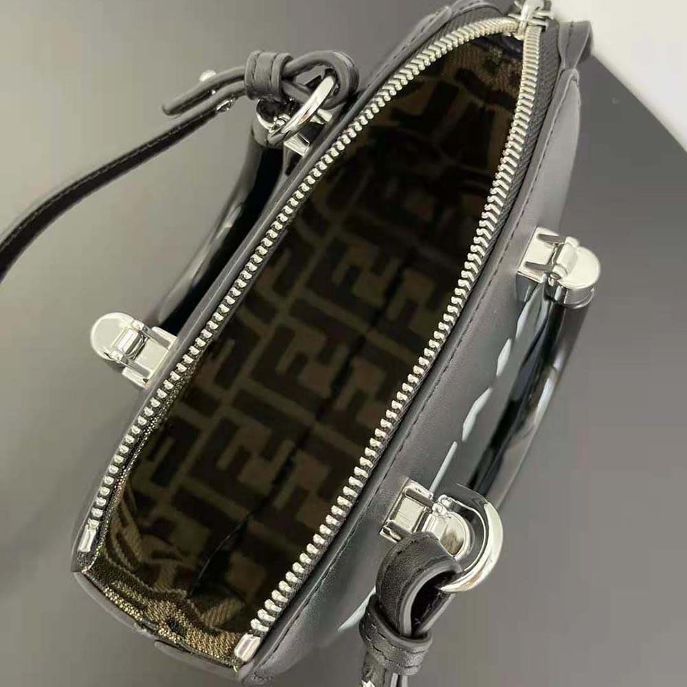 TÚI Fendi Women By The Way Mini Small Boston Bag in Black Leather