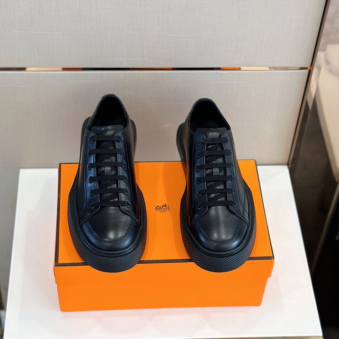 GIÀY HERMES SNEAKER LOW SPORTS CALFSKIN BLACK
