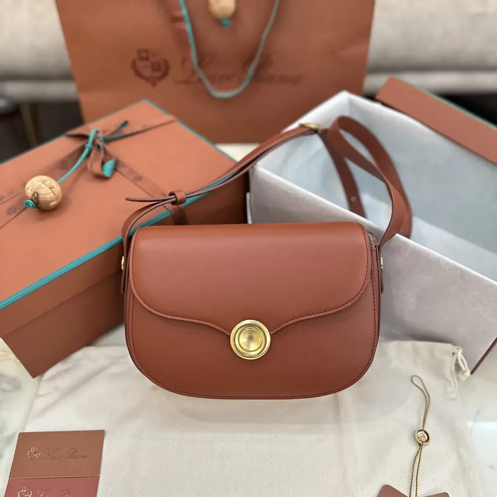 TÚI LORO PIANA Women Mini Ghiera Bag-Brown