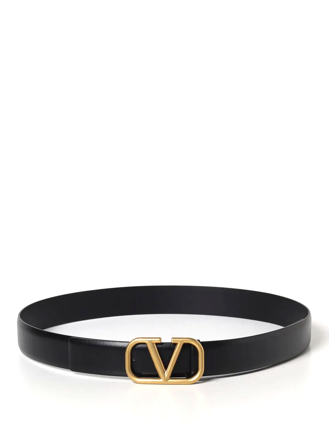 DÂY LƯNG VALENTINO GARAVANI V LOGO black leather