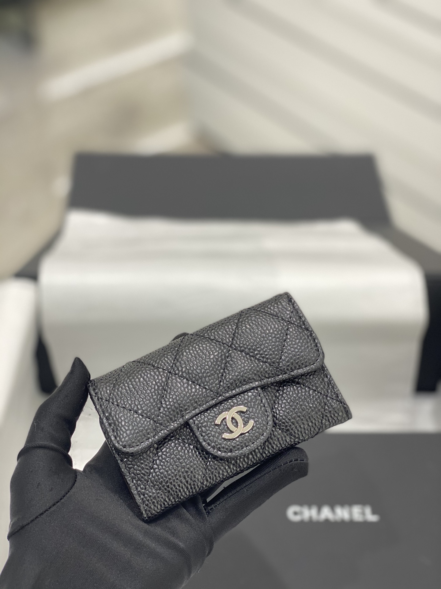 VÍ CHANEL CAVIAR BLACK DA HAAS