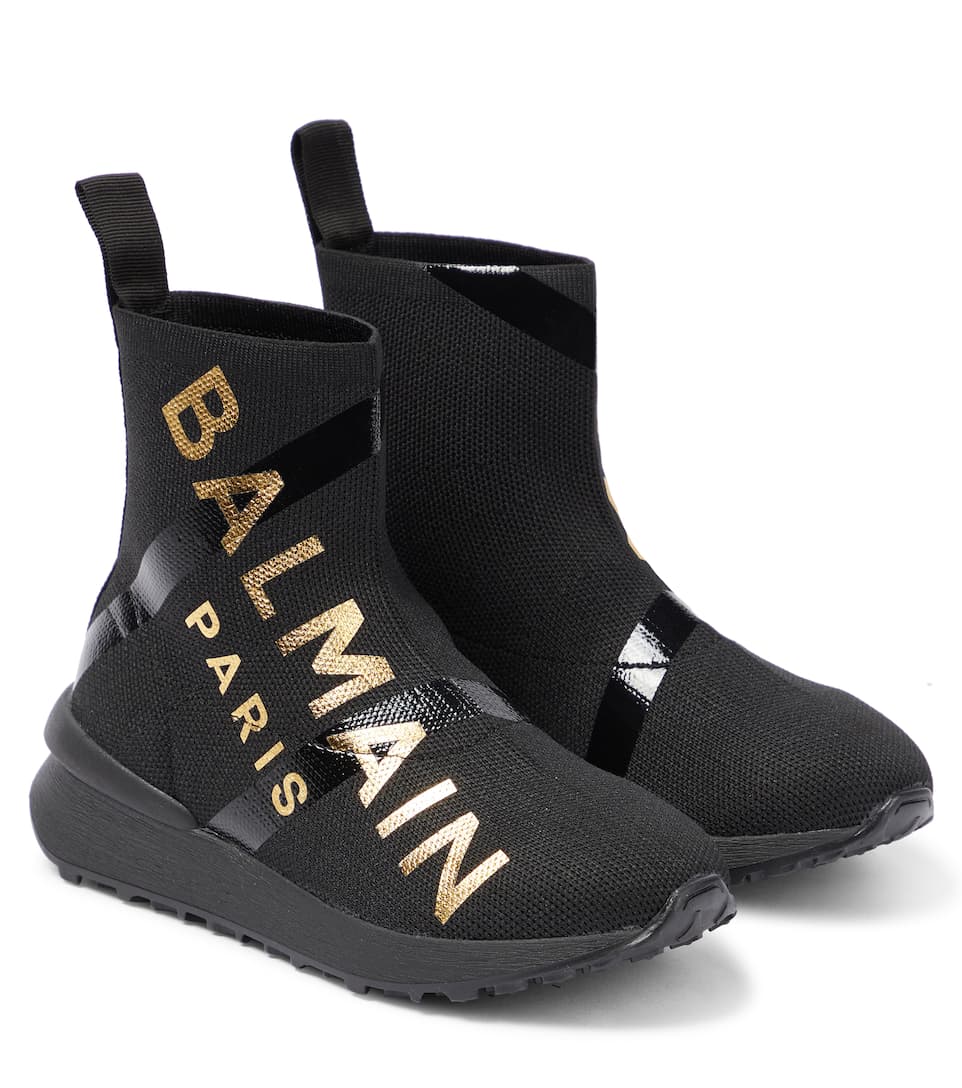 GIÀY BALMAIN KIDS Logo-printed sock boots