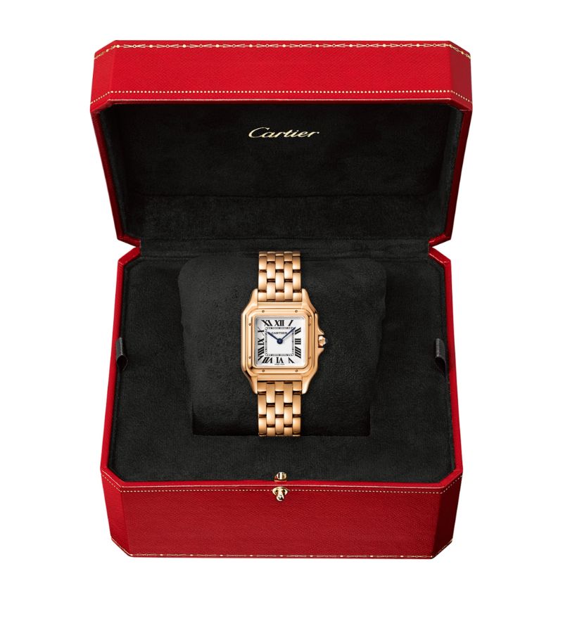 Đồng hồ CARTIER Medium Rose Gold Panthère de Cartier Watch 27mm mặt số màu trắng