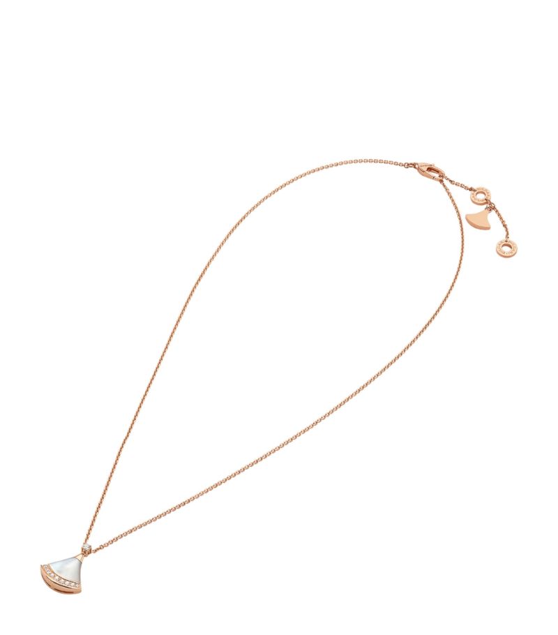 Vòng cổ BVLGARI Rose Gold, Diamond and Mother-of-Pearl Divas’ Dream Necklace vàng hồng 18K