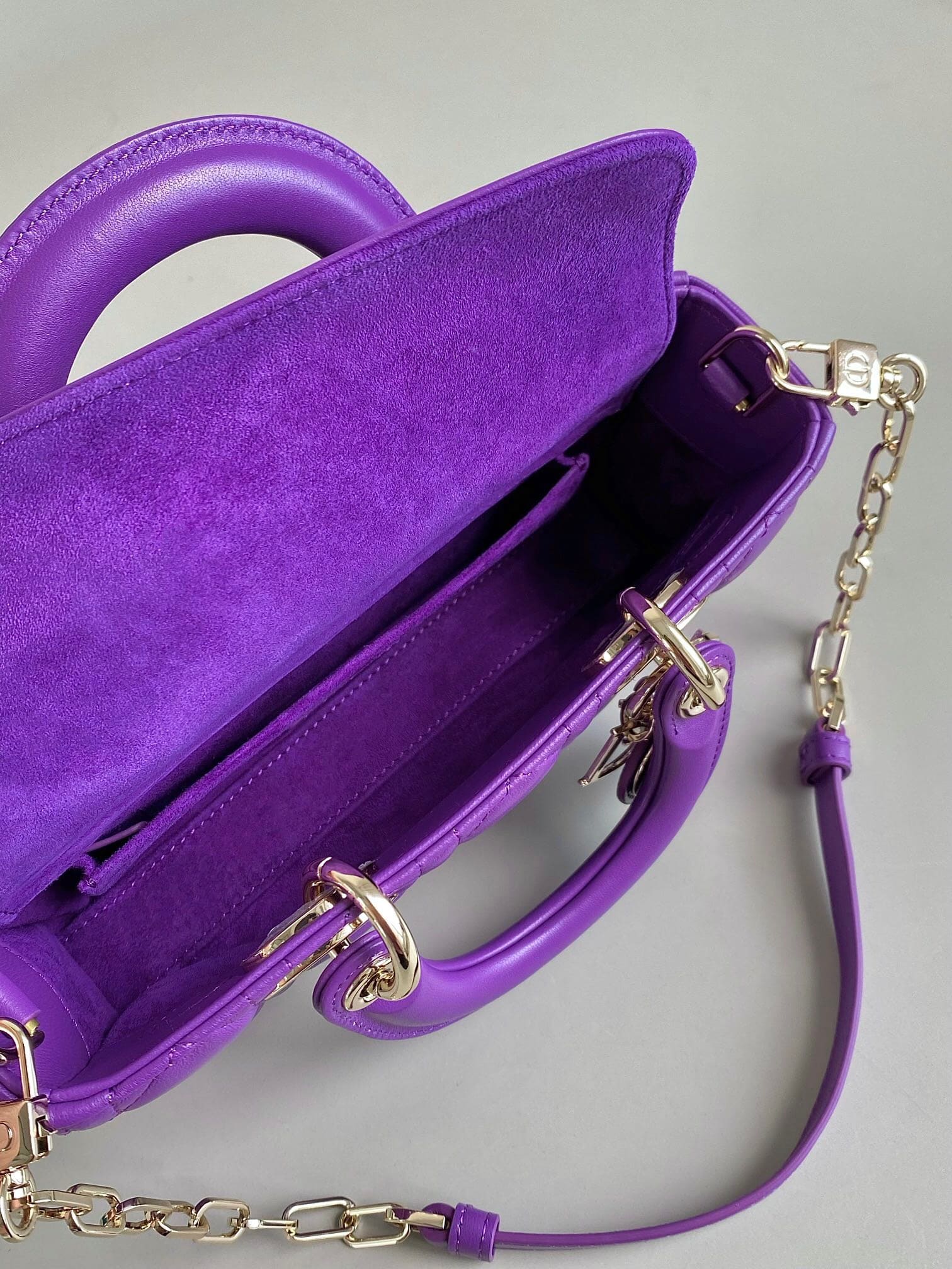 TÚI CHRISTIAN DIOR Lady D-Joy Bag Bright Purple Cannage Lambskin