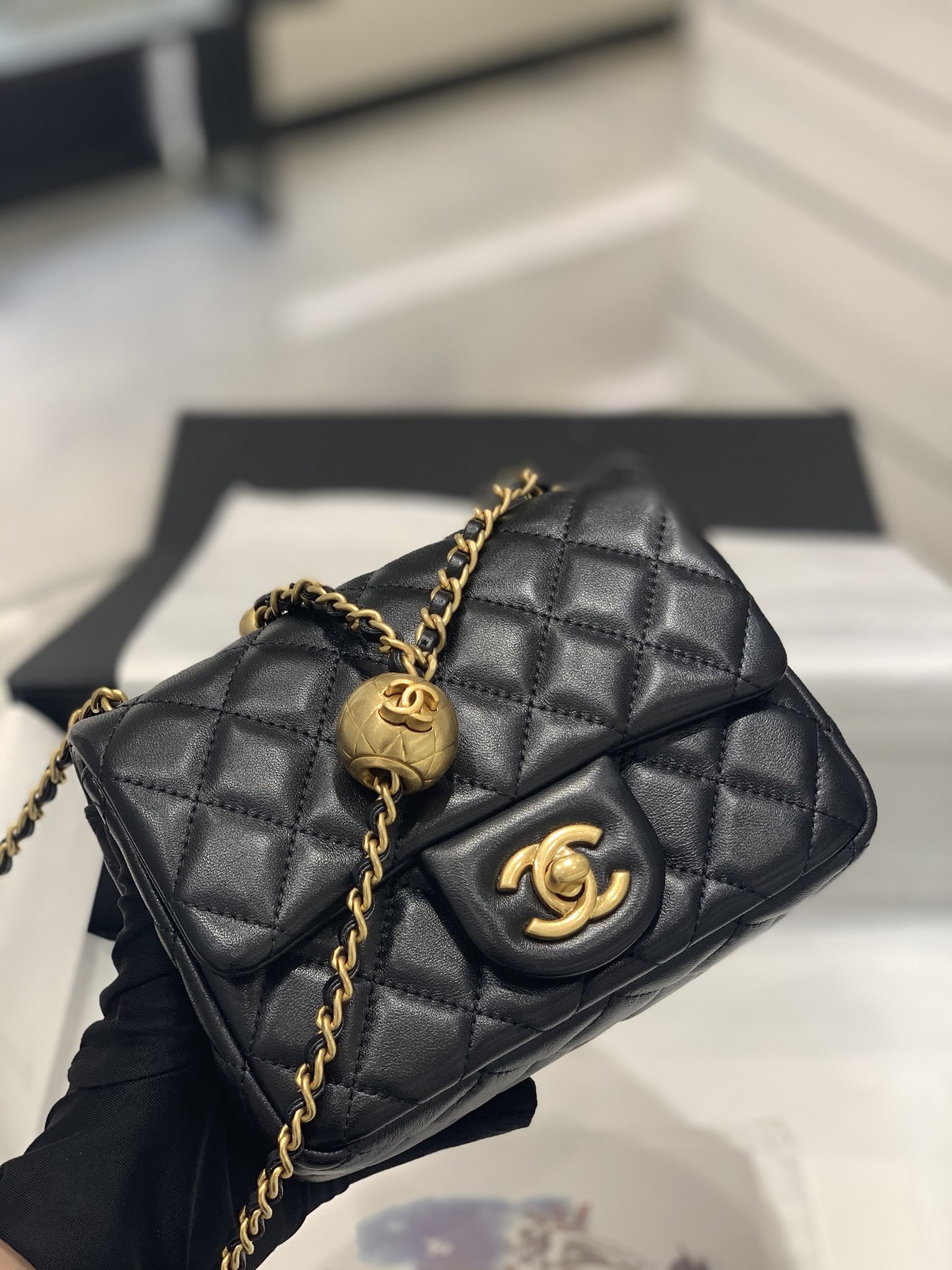 TÚI CHANEL CF Ball Black đen da HAAS