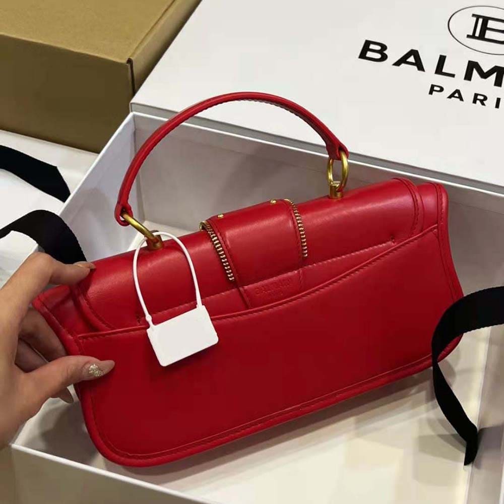 TÚI Balmain Women Blaze Clutch Bag in Smooth Leather-Red