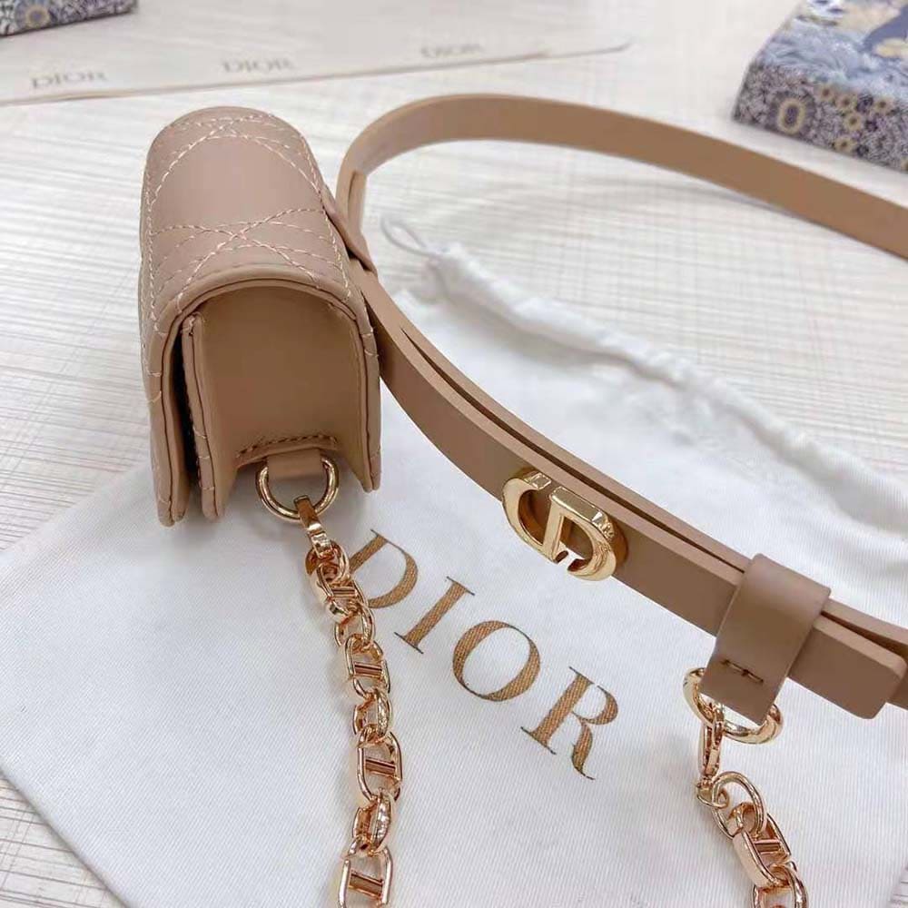 TÚI Dior Women Caro Belt with Removable Pouch Hazelnut Smooth Calfskin and Cannage Calfskin 15 MM