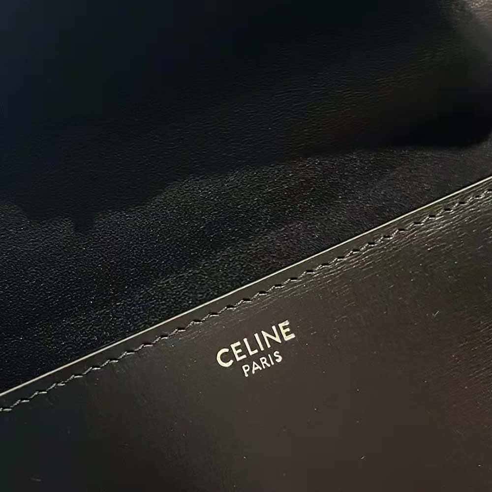 TÚI Celine Women Chain Shoulder Bag Triomphe in Shiny Calfskin