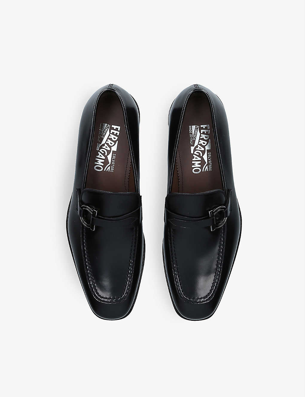 GIÀY SALVATORE FERRAGAMO Rolly logo-bit leather loafers