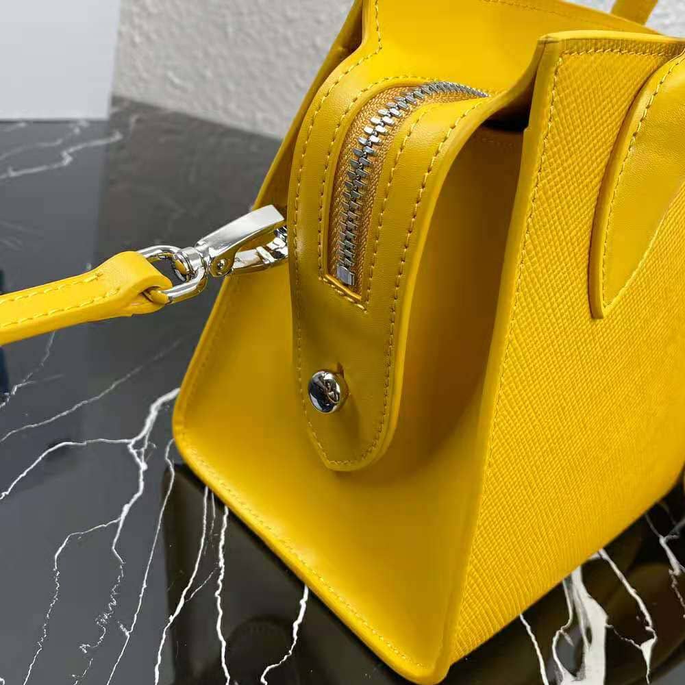 TÚI Prada Women Saffiano Leather Prada Monochrome Bag-Yellow