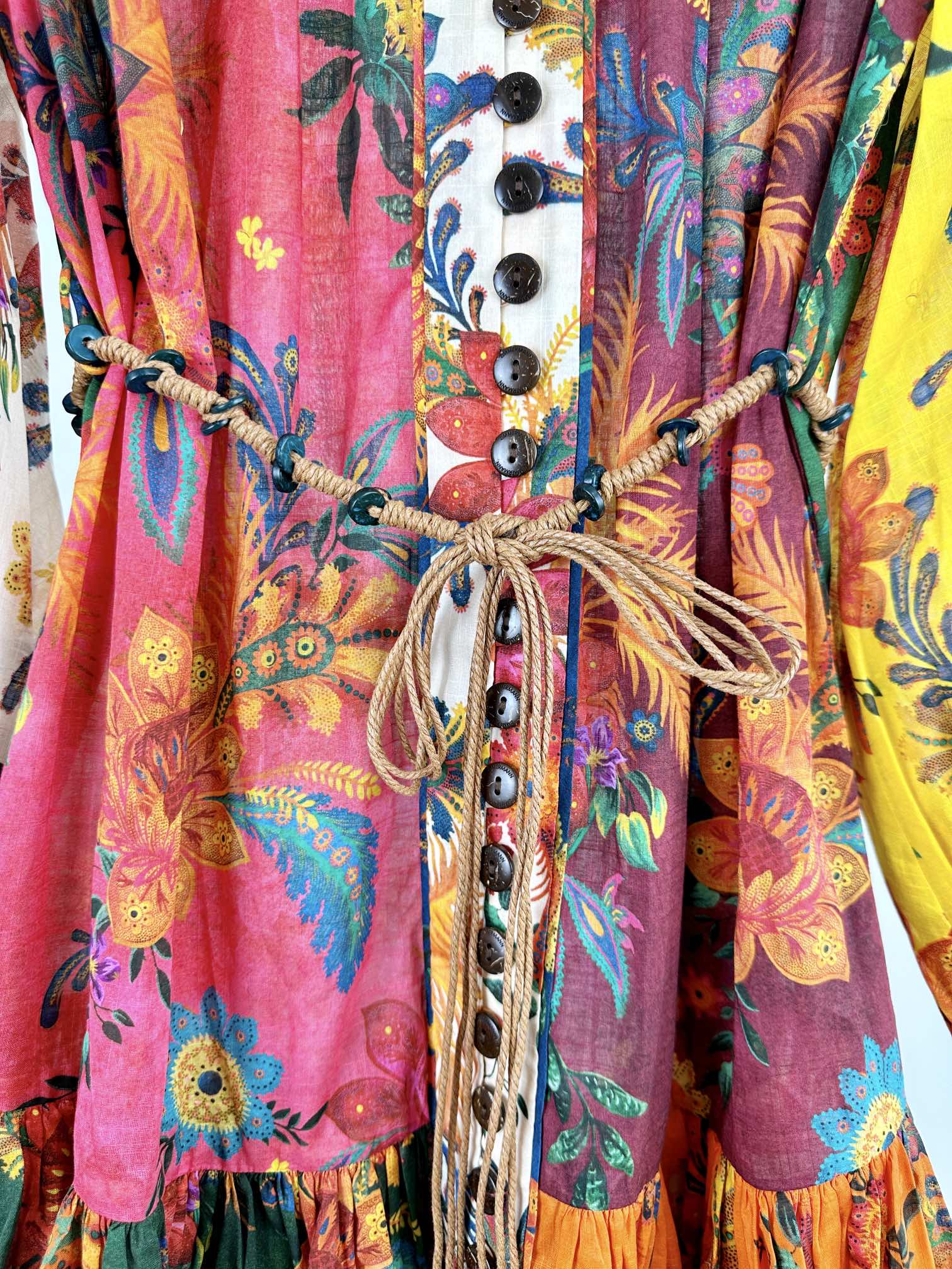 VÁY ZIMMERMANN Colorful Flower Vintage Dress Dài Tay