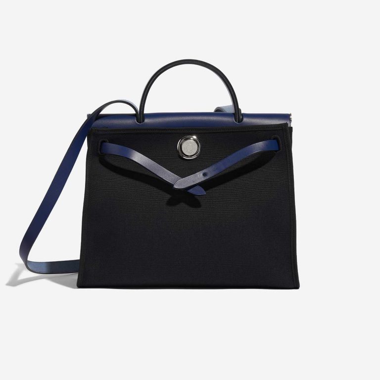 TÚI Hermès Herbag 31 Vache Hunter Toile Militaire Noir Bleu Saphir