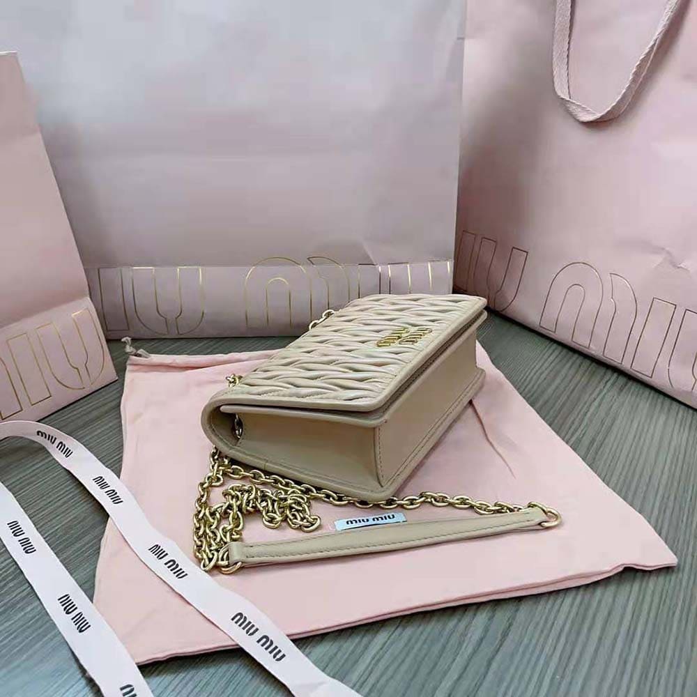 Ví Miu Miu Women Matelassé Nappa Leather Mini-bag-Beige