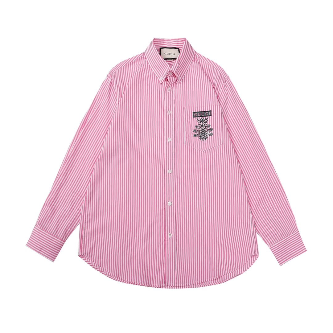 ÁO GUCCI SHIRT MÀU HỒNG KẺ SỌC