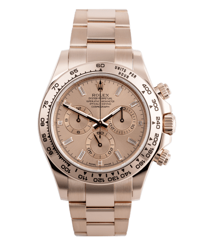 Đồng hồ Rolex Daytona Rose Gold Baguette Dial 18 Carat Coasted