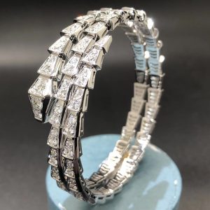 Vòng cổ BVLGARI Serpenti Viper Diamond vàng trắng 18K