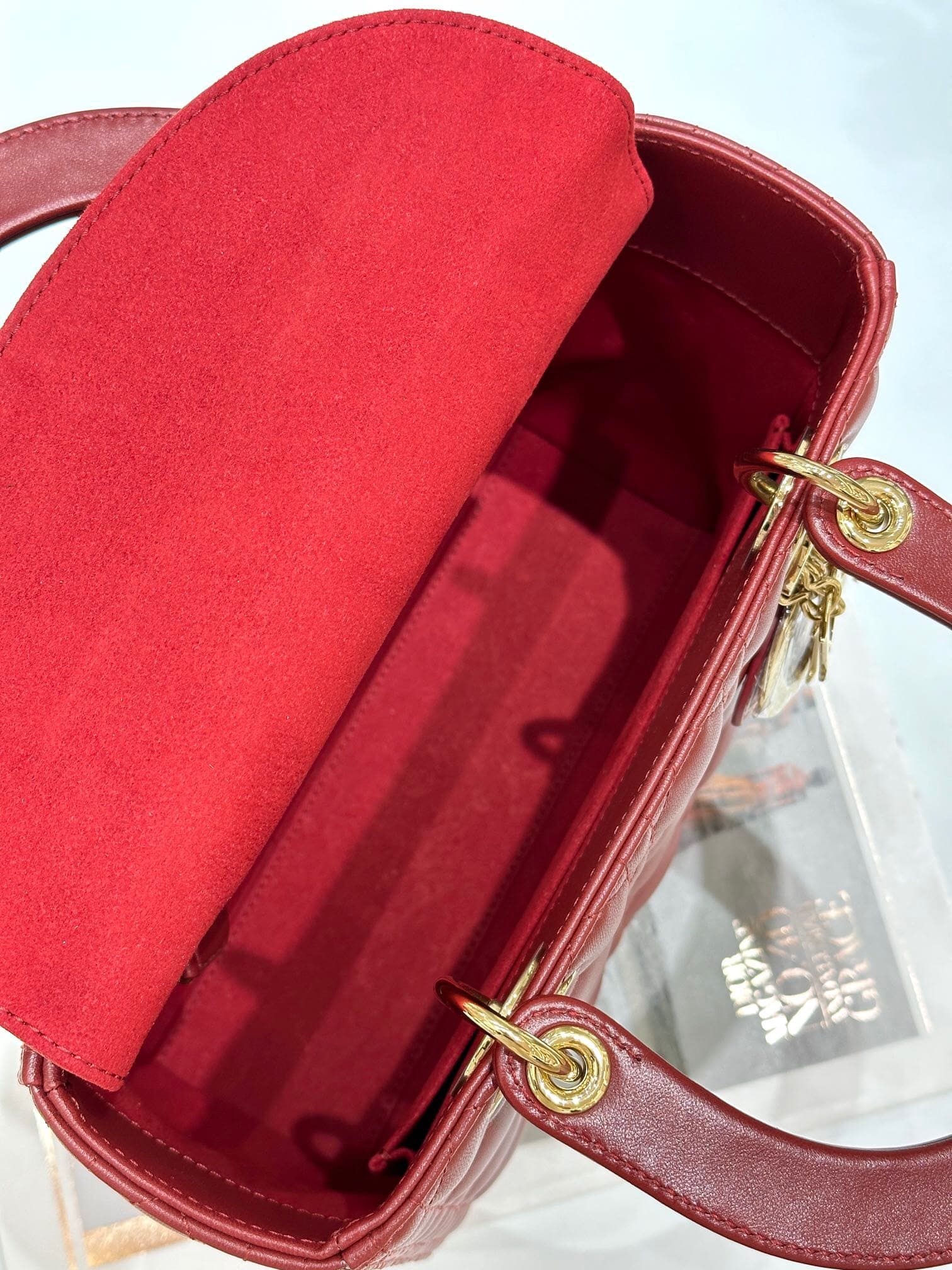 TÚI CHRISTIAN DIOR Lady Dior Bag Red Ferrari Cannage Lambskin Top Quality