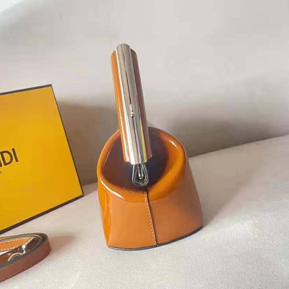 TÚI Fendi Women First Midi Brown Patent Leather Bag