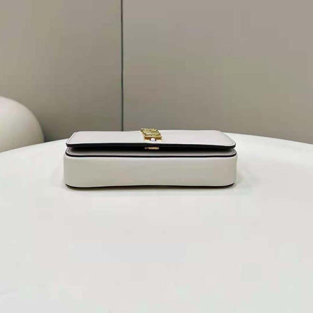 TÚI Fendi Women Fendigraphy Phone Pouch White Leather Wallet