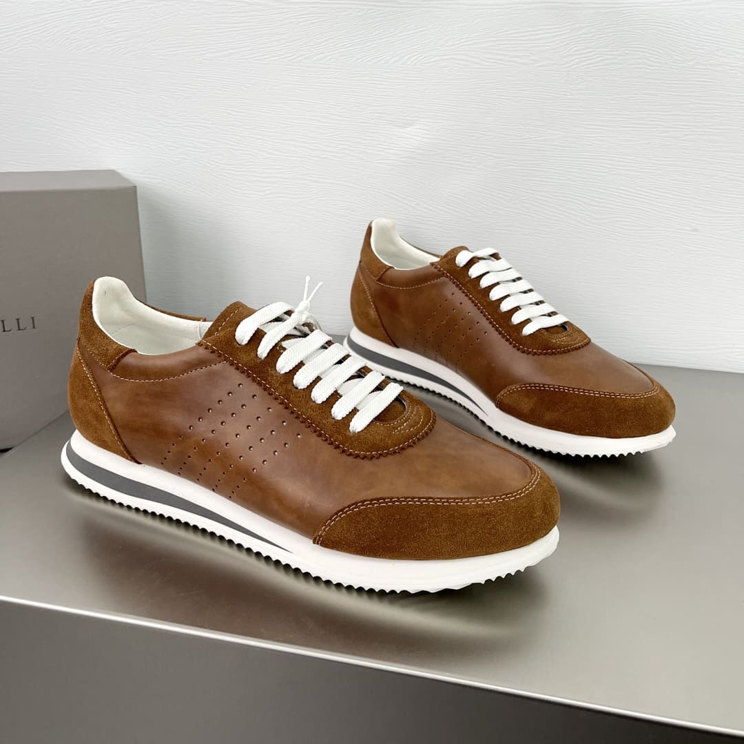 GIÀY BRUNELLO CUCINELLI SNEAKERS LOW TOP SHOES AAA DA BÊ KẾT HỢP DA LỘN
