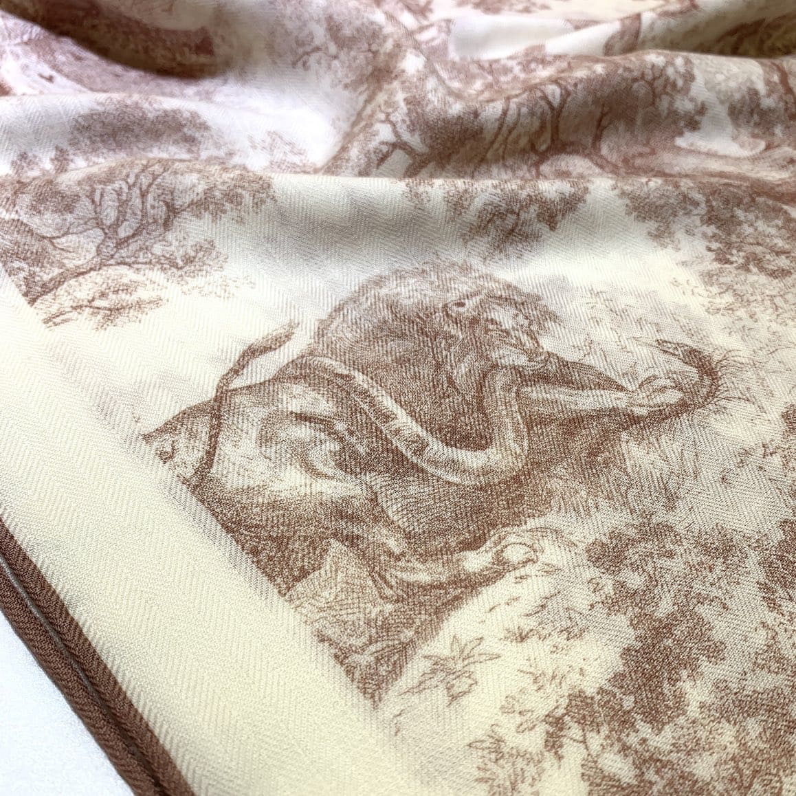 KHĂN CHRISTIAN DIOR Double-sided velvet cashmere scarf