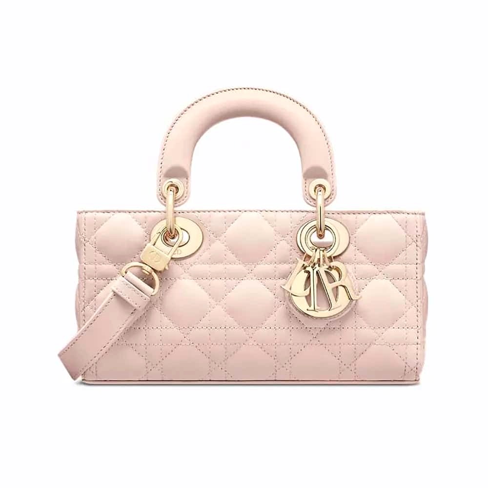 TÚI Dior Women Small Lady D-Joy màu hồng phấn da cừu Cannage