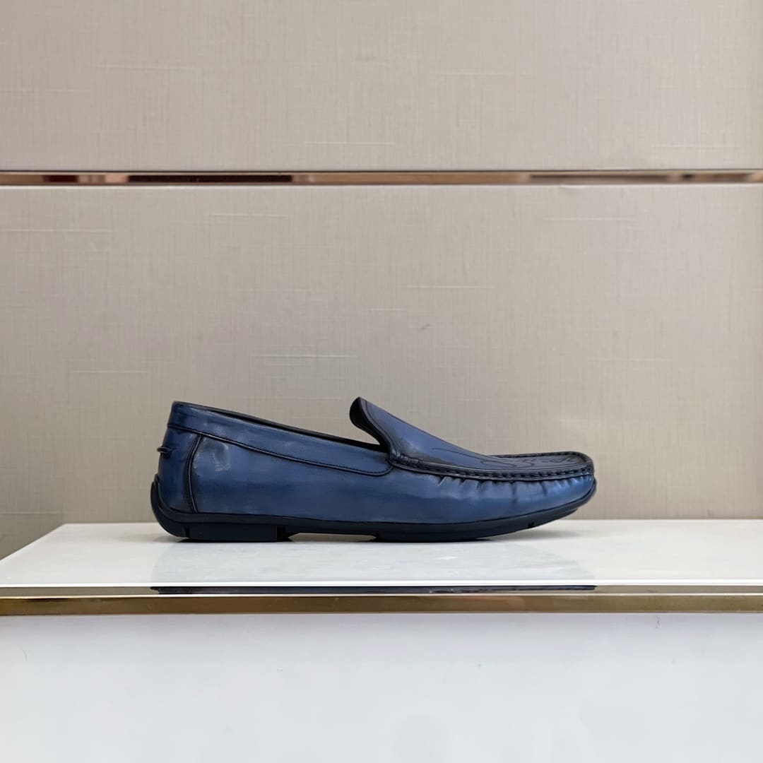 GIÀY BERLUTI DRIVING BLUE HANDMADE TOP QUALITY SHOES AAA