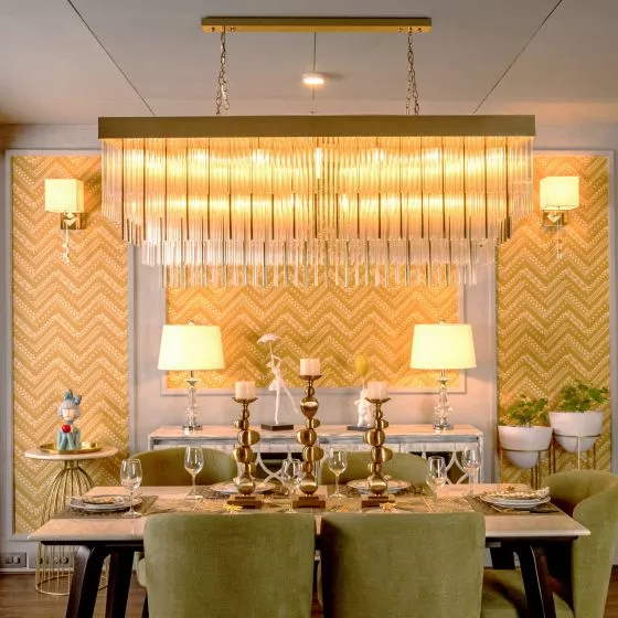 ĐÈN CHÙM LUXURY RECTANGULAR CRYSTAL CHANDELIER