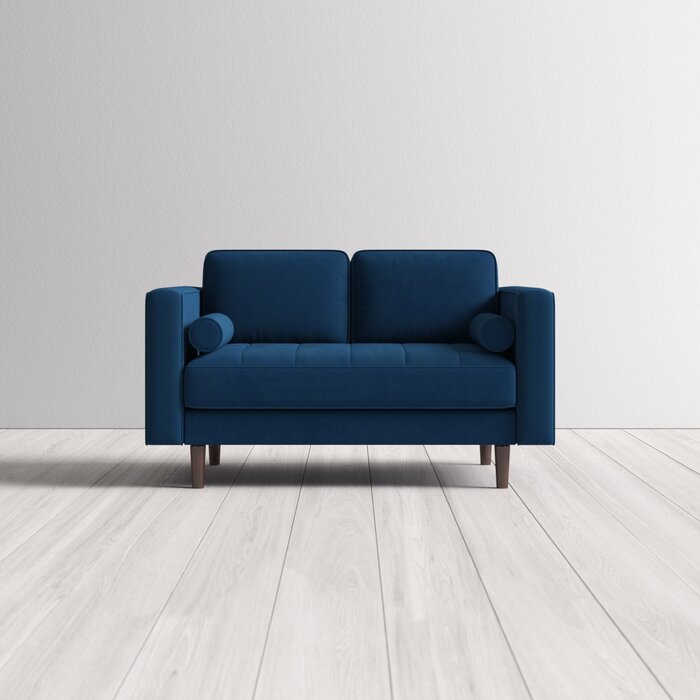 SOFA NỈ CHÂN GỖ LOVE SEAT