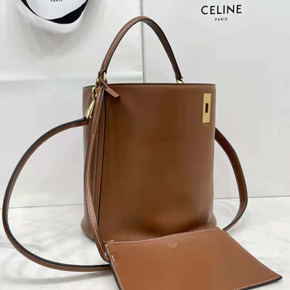 TÚI Celine Women Bucket 16 Bag in Smooth Calfskin-Brown