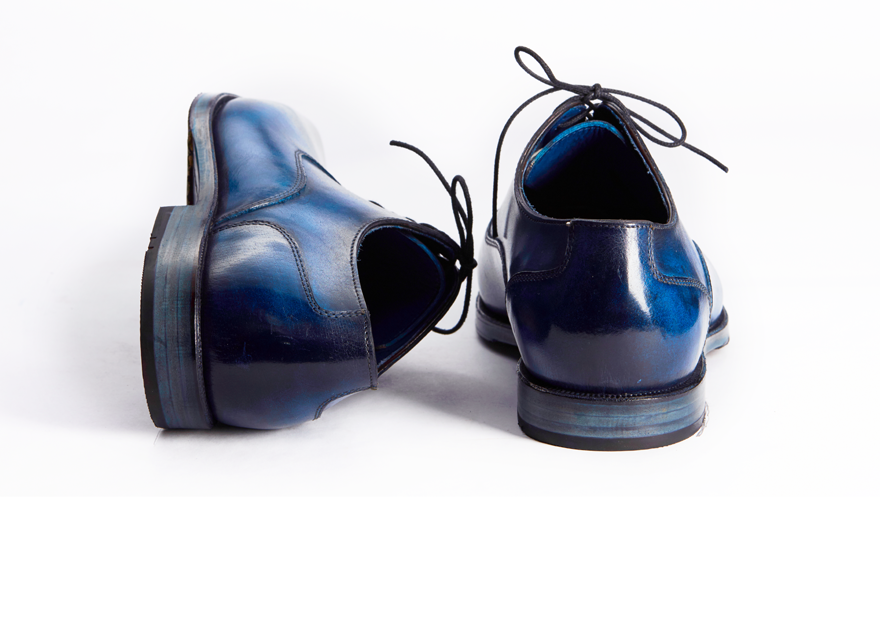 HENDERSON SHOES PERSONALIZATION BLUE PAINTING HANDCRAFTED SHOES