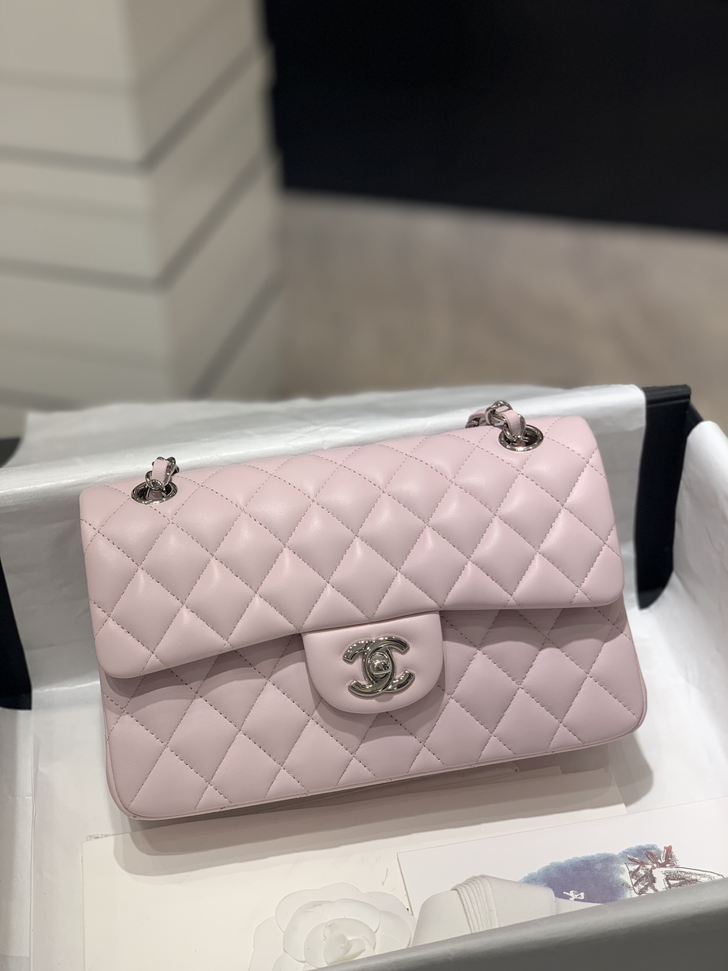TÚI CHANEL CF 23 BODIN JOYEUX POWDER PINK DA HAAS SILVER