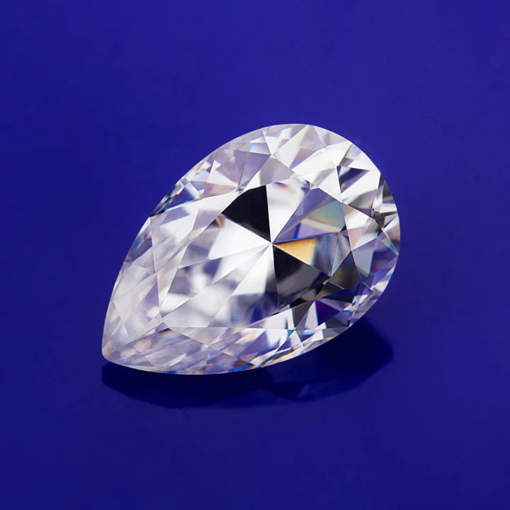 KIM CƯƠNG Pear Cut Natural White Loose Moissanite Stone