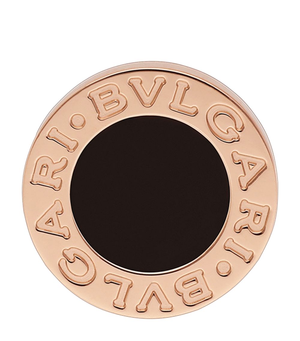Bông tai BVLGARI Rose Gold and Onyx BVLGARI BVLGARI Single Stud Earring vàng hồng 18K